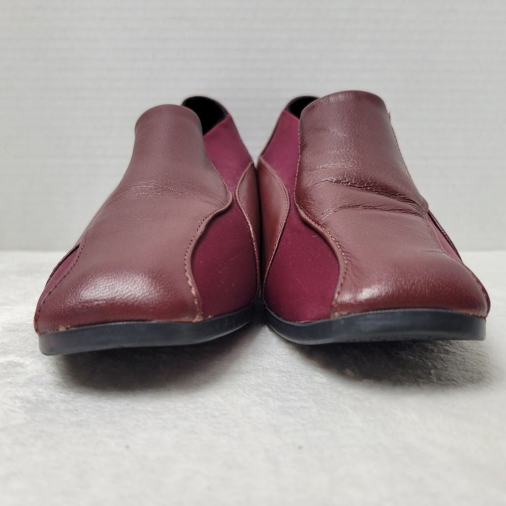 Beacon Joan Slip-On Shoes Women's Sz 8W Black Leather‎ Square Toe Block Heel - Picture 3 of 13